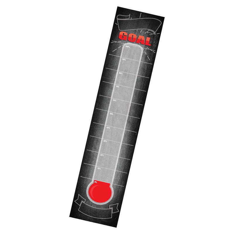 Wrapco Dry Erase Goal Setting Fundraising Thermometer Chart Chalk Board Look Goal Chart Temperature Poster for Office Classroom or Kids - Image 1